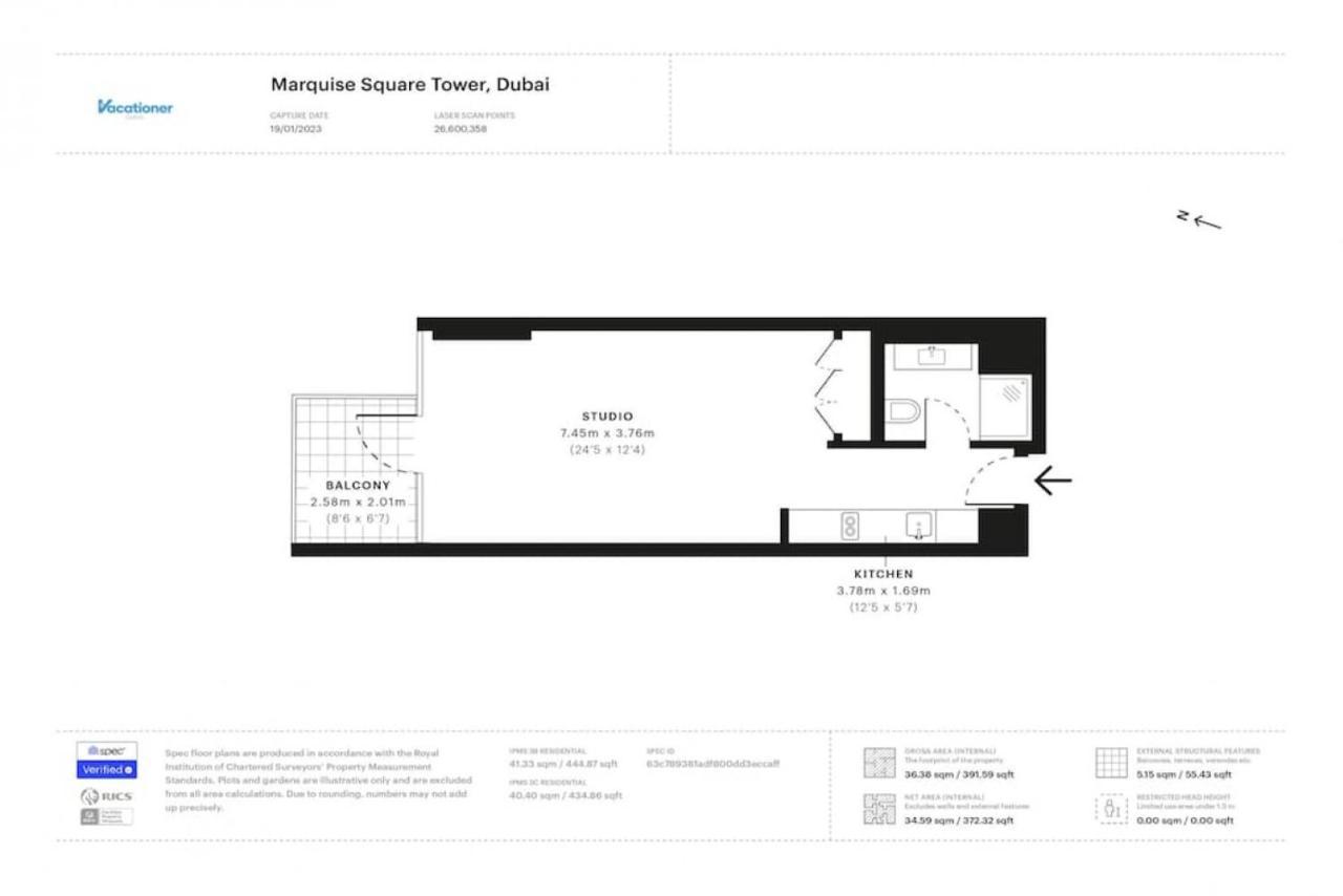 Marquise Square Tower, Business Bay - Bright Studio 迪拜 外观 照片